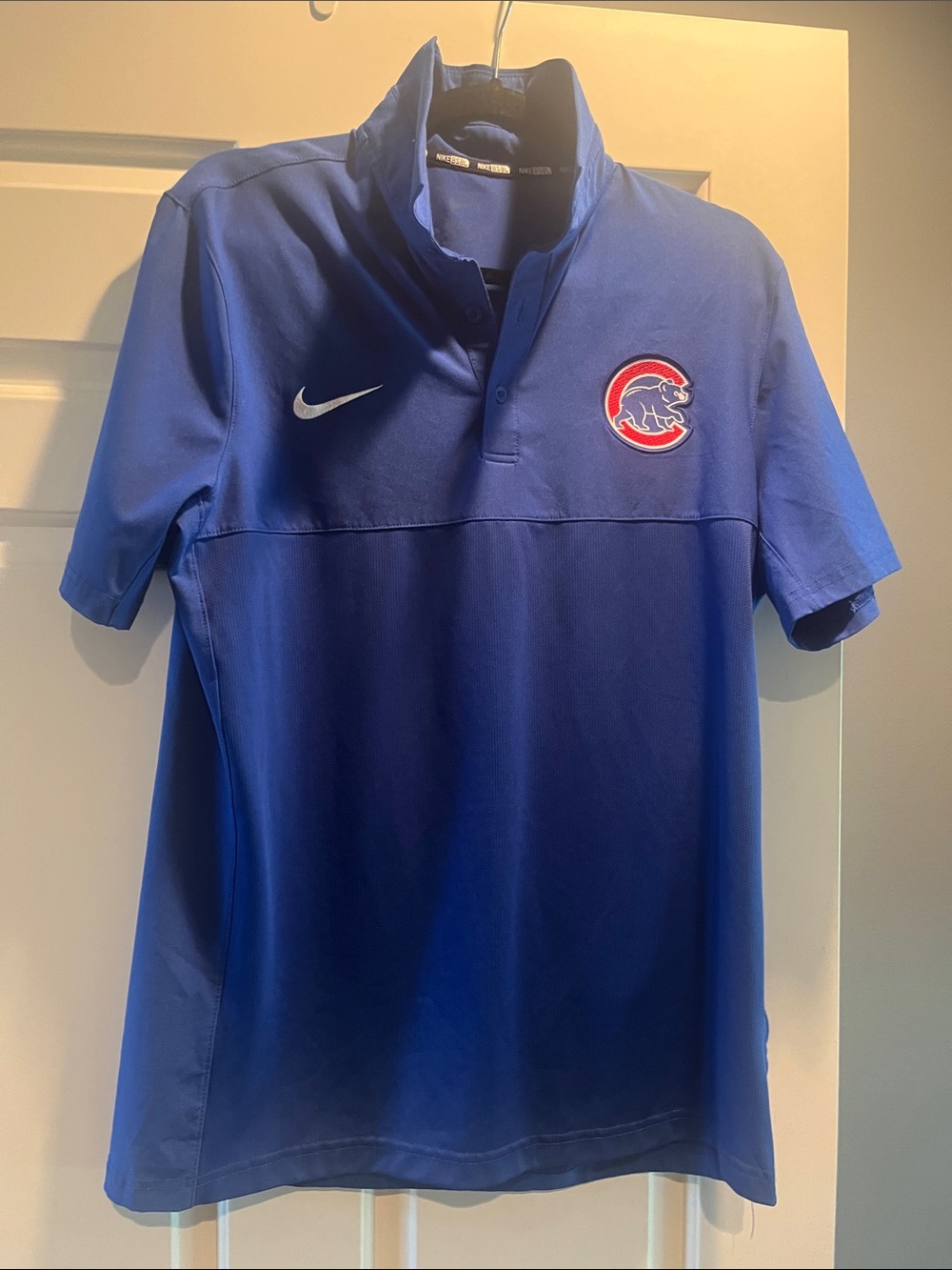 Nike Blue Chicago Cubs Short Sleeve Polo